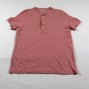 Jack Spade Shirt Mens Heather Pink Henley Short Sleeve Cotton Tee Minimalist L - Picture 1 of 9