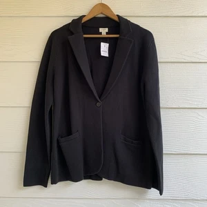 J Crew Schuljunge Pullover Blazer Damen Large schwarz Strick Büro klassisch Arbeit neu mit Etikett - Bild 1 von 8