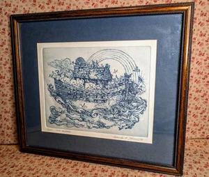 Marsha K. Howe "The Promise"~Lmtd Ed. Signed Etching 7/200~Noah’s Ark Framed - Picture 1 of 16