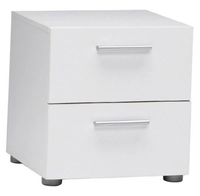  Mesita de noche pequeña blanca 2 cajones Foto 1 de 4