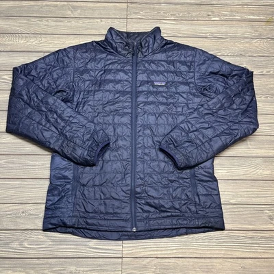 Patagonia Nano Puff Packable Winter Zip Jacket Men Sz L Blue PrimaLoft 84212 - Image 1 of 4