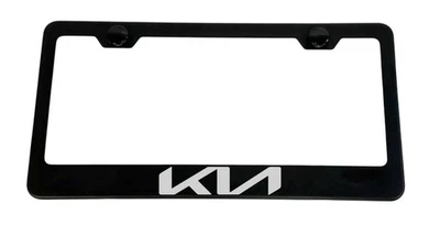 Sorento Sportage Soul Stainless Steel Matte Black License Plate Frame W/ Caps - Image 1 of 3