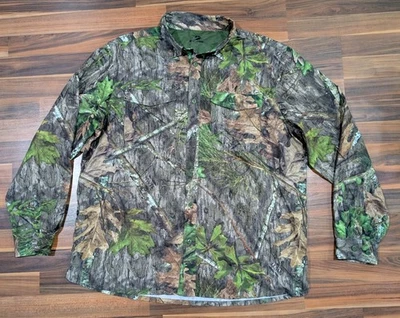 MOSSY OAK OBSESSION CAMO BUTTON DOWN SHIRT MENS XL LIGHTWEIGHT VENTED - Image 1 of 4