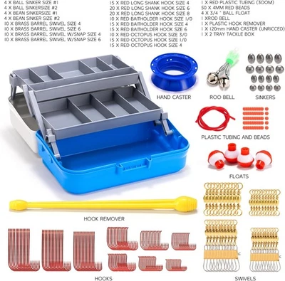 250* Extreme Value Tackle Box Tackle Kit Hooks,Rigs,Sinkers Freshwater Fishing Foto 1 de 4
