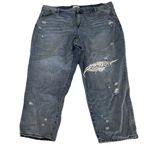 Lane Bryant para mujer talla 24 Jeans Capris tiro alto pierna recta encaje cottagecore - Imagen 1 de 7