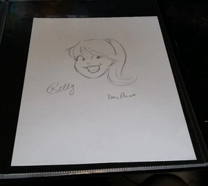 BETTY SKETCH-HAND DRAWN & SIGNED/DAN PARENT W/COA(~9x12) - Bild 1 von 1