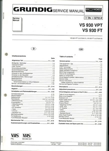 GRUNDIG Service Manual VS 930 VPT, VS 930 FT - Bild 1 von 1