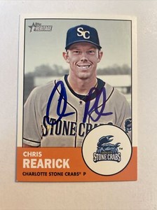 2012 Topps Heritage Minors Baseball Chris Rearick Autographed Card #133 CB098