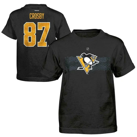 (SIZE-MEDIUM) NHL Pittsburgh Penguins Crosby S Fractal Camo Player Short Sleeve Cover