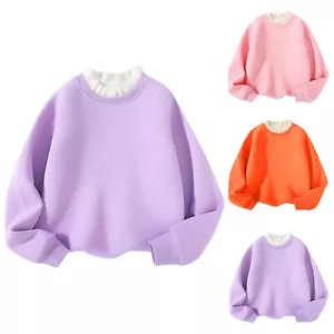 Boys' And Girls' Fleece Hoodie Autumn/Winter Medium Children's Solid Color Warm - Picture 1 of 20