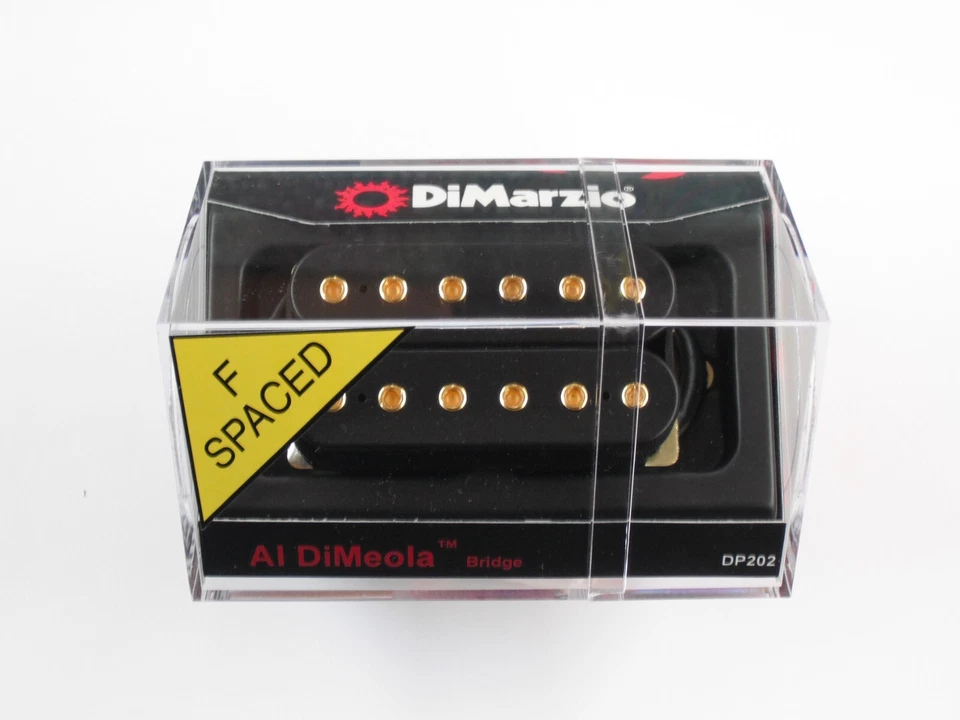 Puente Humbucker DiMarzio espaciado en F Al DiMeola negro con postes dorados DP 202 Foto 1 de 1