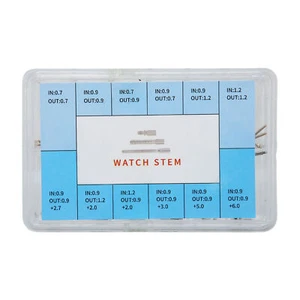 60Pcs 0.7mm-0.9mm Stainless Steel Watch Winding Stem Extender Assortment Box A - Picture 1 of 14