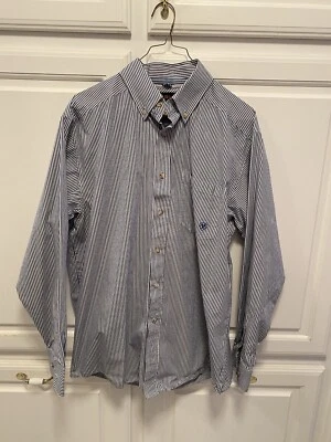 Ariat Blue White Striped Long Sleeve Button Down Shirt Men’s Size M - Image 1 of 4