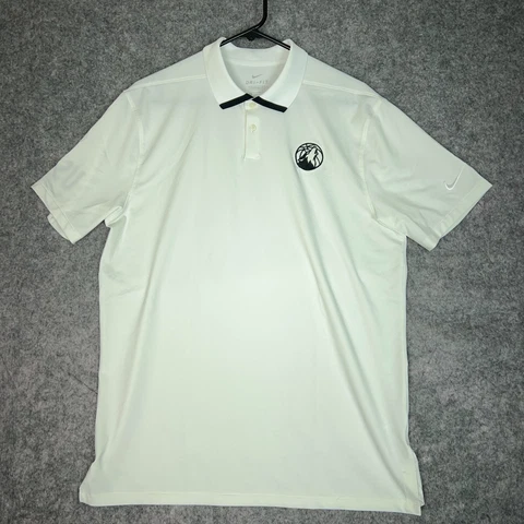 Minnesota Timberwolves Nike Mens Polo Shirt Medium White Black NBA Basketball Cover