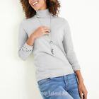 Chico&#39;s Ashlan Basic Turtleneck Sweater Top Light Gray Women&#39;s Size 0 4/6 S NWT