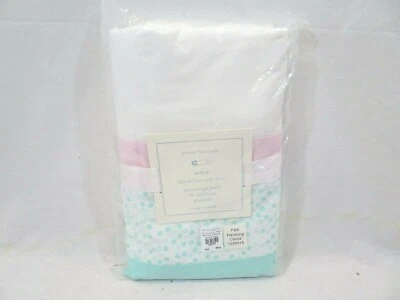 NEW Pottery Barn Baby Maya Dandelion Crib Skirt Floral Pink White Mint Cotton - Image 1 of 4