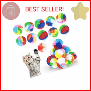 Deekin 20 Pcs Cat Pom Pom Balls Cat Ball Toy Kitty Yarn Puffs Assorted Color Sma - Picture 1 of 2