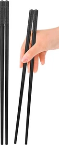 1x Pair Black Fibreglass Chinese Japanese Chopsticks Non-Slip Stain-Resistance - Picture 1 of 11