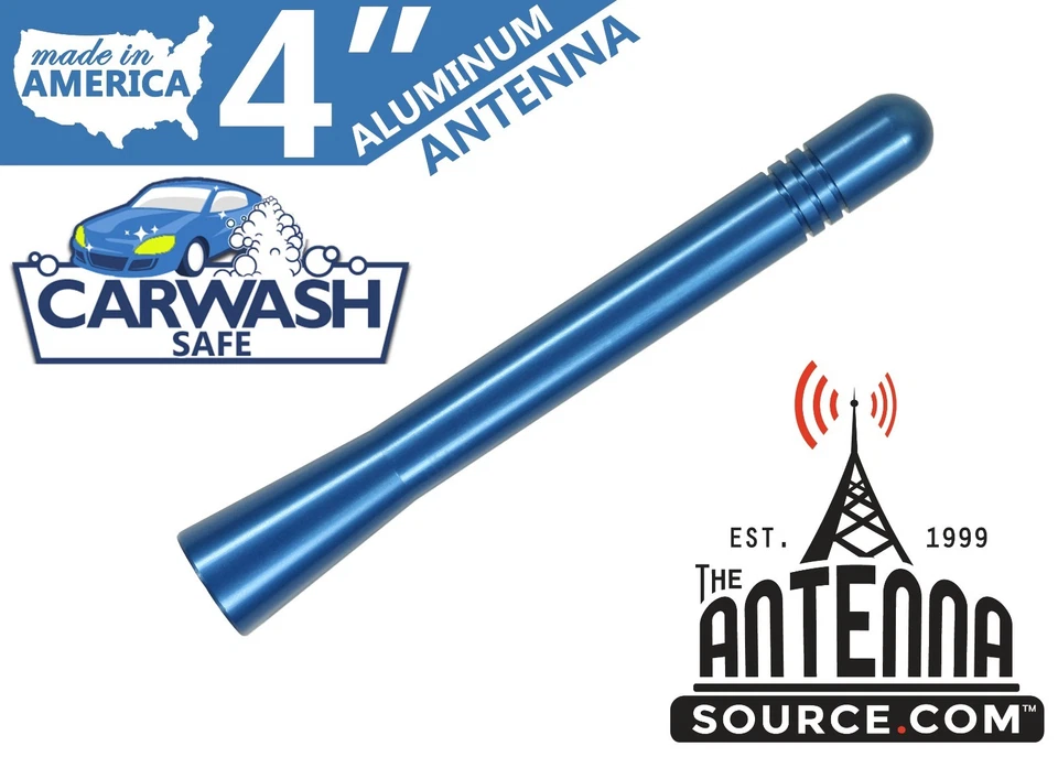 **SHORT**  4" ALUMINUM BLUE ANTENNA MAST - FITS: 1997-2004 Chevrolet Corvette - Image 1 of 1