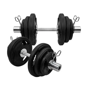 43kg & 58kg Olympic Dumbell Set - Rubber Coated Iron Plate Dumbbell Weight Set - Picture 1 of 5