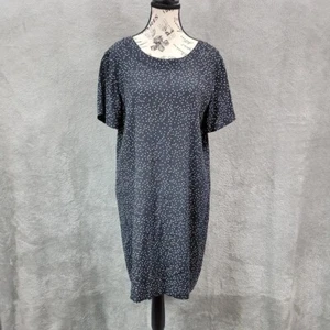 Madewell Dress Womens Size 6 Black Easy Midi Spring Fling Polka Dot Ditsy Shift - Picture 1 of 11
