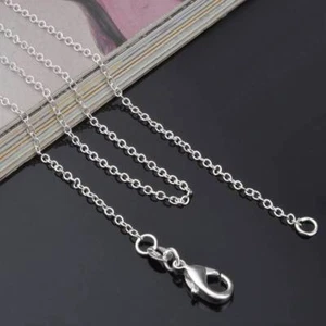 5 Strand 16" ~ 24" 1mm Silver Plated Copper Cross Chain Necklace Jewelry Making - Picture 1 of 3