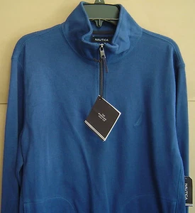 NUEVO CON ETIQUETAS $80 NAUTICA L MEDIA CREMALLERA SUÉTER CHAQUETA Azul Estate K63228 - Imagen 1 de 4