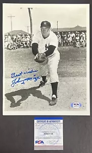 Johnny Mize Signed 8x10 B/ W Photo NY Yankees Best Wishes Autograph PSA COA HOF - Picture 1 of 8