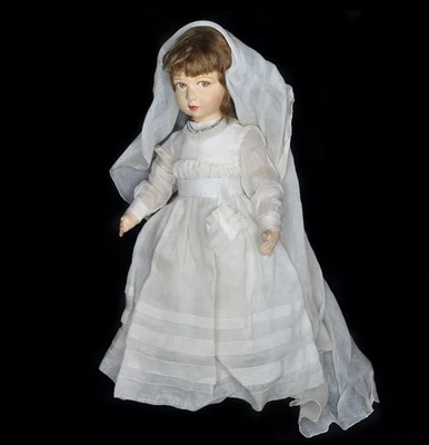 Ancienne Poupée en tissu RAYNAL communiante 50cm - Photo 1/4