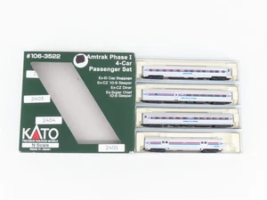N Scale KATO 106-3522 Amtrak Phase I Passenger 4-Car Set - Picture 1 of 10