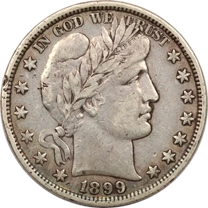 1899 Barber Half Dollar 50C, sehr schön vz, Randschaden - Bild 1 von 2