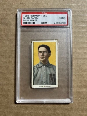 1909-11 T206 SHAD BARRY MILWAUKEE PIEDMONT 350 PSA 2 GOOD - Image 1 of 2