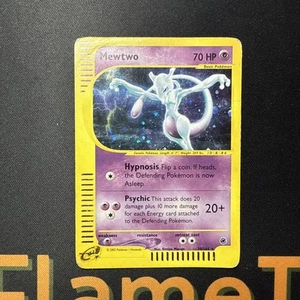 Lector electrónico Mewtwo Expedition 20/165 holográfico raro - Tarjeta Pokémon 2002 - HP/dañado - Imagen 1 de 12