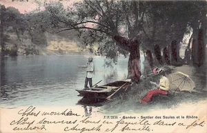 Suisse - Genève - Sentier des Saules et le Rhône - Ed. Jullien J.J. 2136 Aquarel - Picture 1 of 2