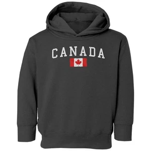Canada Day - Canadian Flag Patriotic Dominion Day Toddler Hooded Sweatshirt - Picture 1 of 2