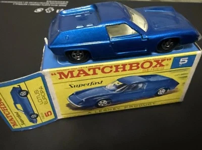 MATCHBOX SUPERFAST LOTUS EUROPA No.5 DARK BLUE VNM IN ORIGINAL F BOX 1969 - Image 1 of 4