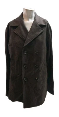 Trevero Wool Blend Double Breasted Button up Notch Lapel Brown Pea Coat size M - Image 1 of 4