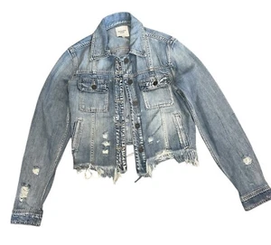 Hidden Los Angeles Women’s Distressed Denim Cropped Jean Jacket S - Picture 1 of 5