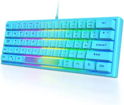 ZIYOU LANG K61 60% Gaming Keyboard RGB Backlit for PS4 XBOX PC Laptop Mac/Black - Image 1 of 4