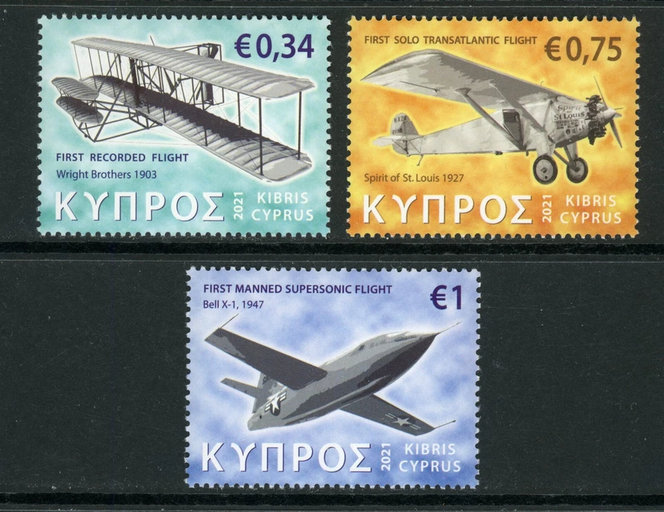 Aviones famosos Cyprus Scott #1347-1349 MNH CV$5+ 472711 Foto 1 de 1