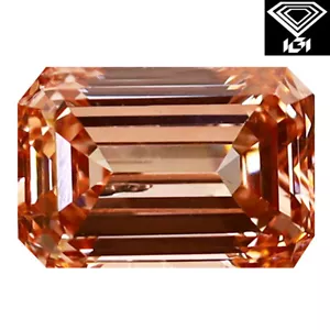 IGI Certified Fancy Brownish Pink CVD Diamond 1.14 ct Emerald Cut (7 x 5 mm) VS1 - Picture 1 of 3