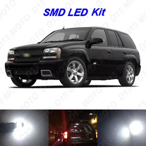 7x White LED Interior Bulb+ License Plate Lights For 2002-2009 Chevy Trailblazer - Foto 1 di 5
