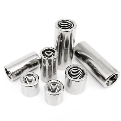 M3-M12 304 Stainless Steel Long Lengthen Round Coupling Connector Sleeve Nut - Image 1 of 4