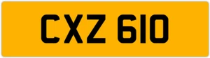 CXZ 610 C 3x3 PLACA DE MATRÍCULA PRIVADA SIN FECHA LEVA COL CHRIS CHAS CHARLIE CAL CON - Imagen 1 de 1