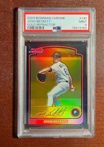 2003 Bowman CHROME Josh Beckett Rookie GOLD🥇REFRACTOR🌈PSA 9🚨MINT💎/170⭐️POP 1