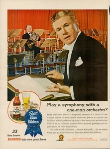 Anuncio impreso vintage Pabst Blue Ribbon Beer Alcohol 1945 Danny Kaye Show CBS - Imagen 1 de 8