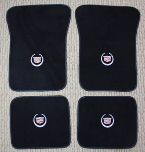 Black Avery Sport Carpet 4pc Floor Mats for 1985-1993 Cadillac DeVille/Fleetwood - Picture 1 of 2