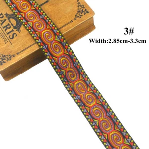 1 Roll Vintage Floral Brocade Jacquard Ribbon Trim Fringe DIY Upholstery Crafts - Picture 1 of 19