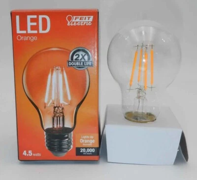 Feit Electric Filament HALLOWEEN ORANGE Color LED Light Bulb A19  4.5 W  Qty 1 - Image 1 of 4