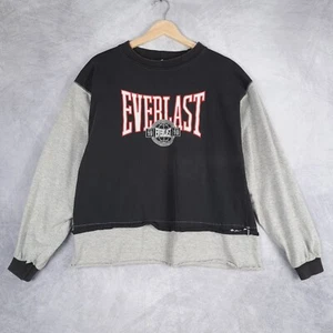 Vintage Everlast Hemd Herren Large Schwarz Langarm Grafikdruck Relaxed 90er - Bild 1 von 24